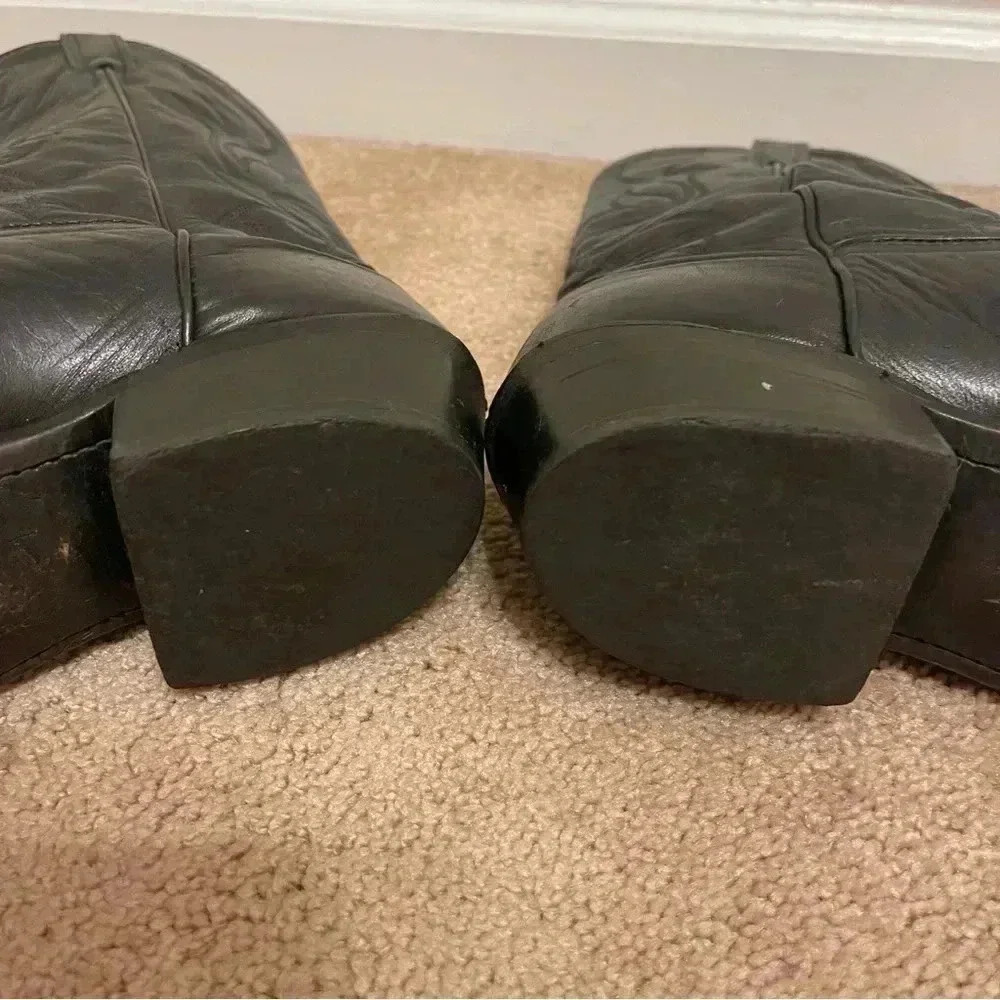 Laredo Western Boots Mens Hawk Stitched Snip Toe 11 1/2 Black 7020 - Picture 10 of 16